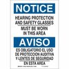 Brady Bilingual Safety Sign, 10 in Height, 7 in Width, Aluminum, Rectangle, English, Spanish 124031